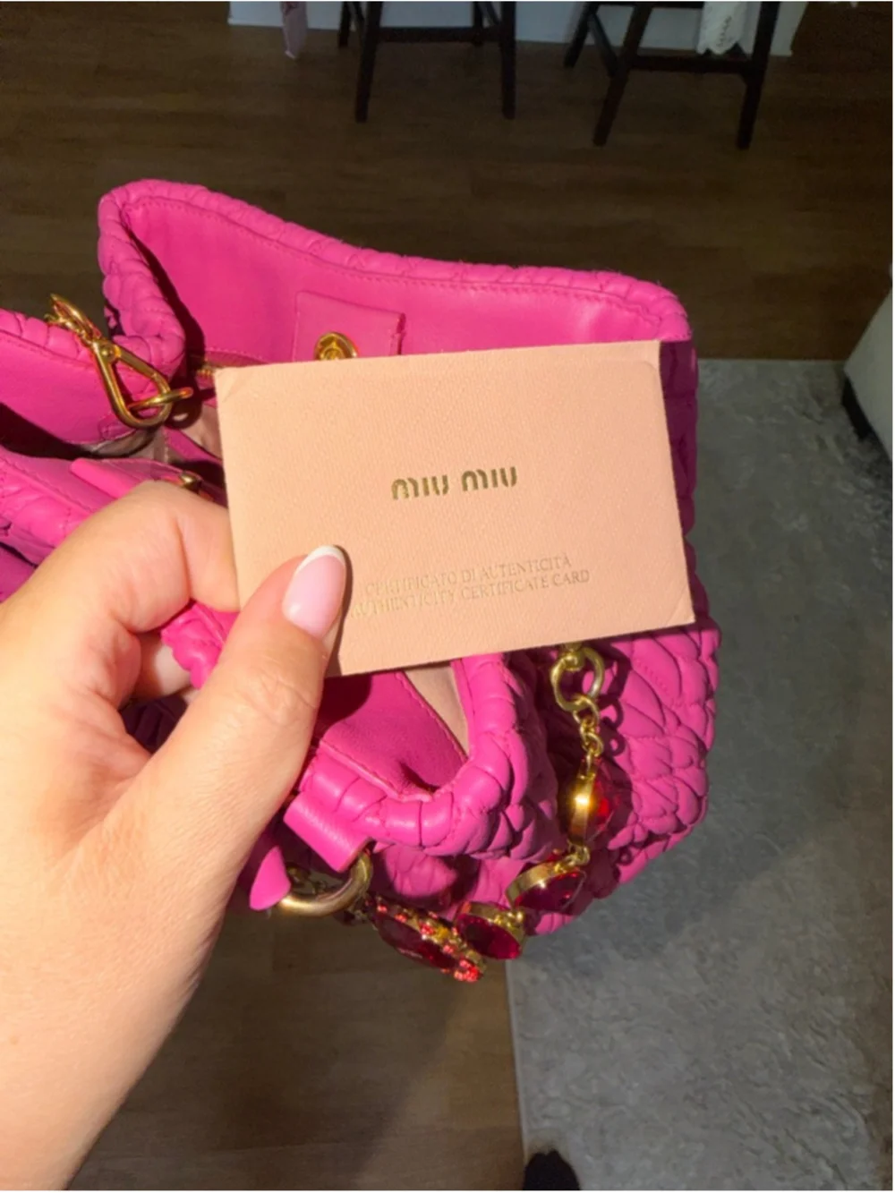Miu Miu nappa crystal